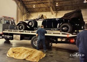 1938 Mercedes 770K Offener Tourenwagen, Verladung Sacramento Airfield, Stefen C. Luftschitz