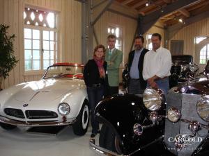 MDB Daniela Raab, BÃ¼rgermeister Daiber, Stefan C. Luftschitz, mit BMW 507 und Kompressormercedes, Hitzelsberg 2007, Beuerberg 