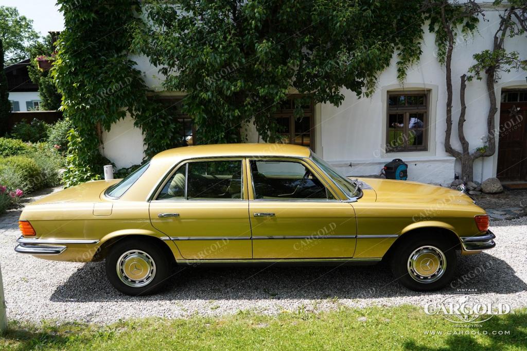 Cargold - Mercedes 350 SE - Ikonengold / Velours grün, Klimaanlage, geringe Laufleistung, Ausnahmefahrzeug  - Bild 11