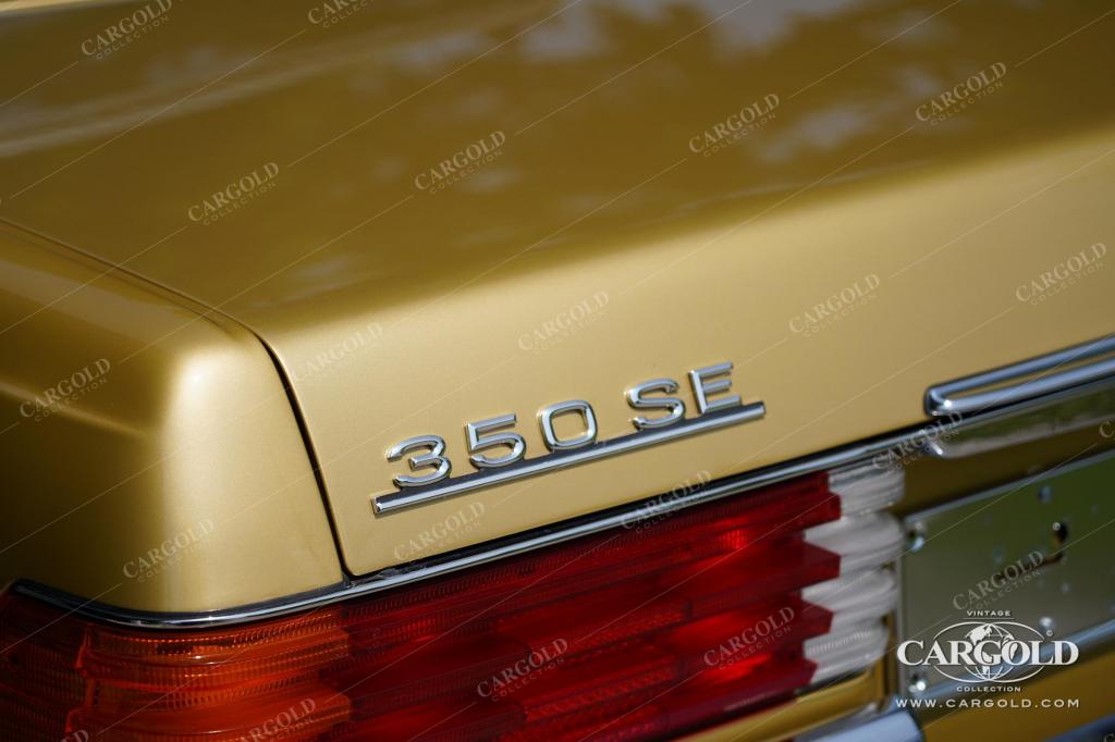 Cargold - Mercedes 350 SE - Ikonengold / Velours grün, Klimaanlage, geringe Laufleistung, Ausnahmefahrzeug  - Bild 14