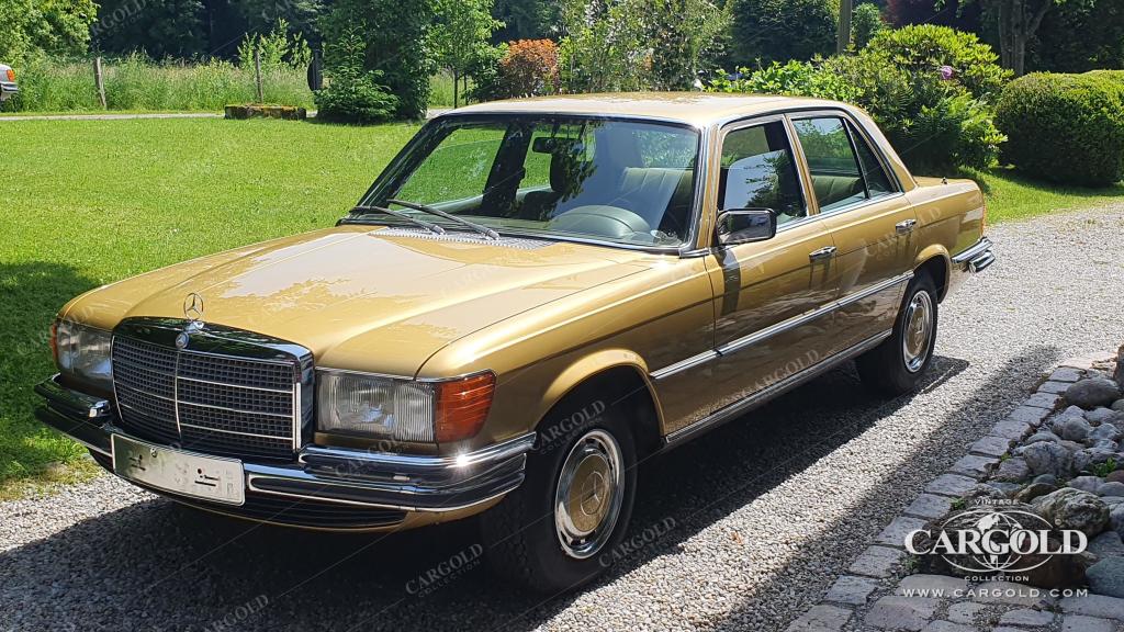 Cargold - Mercedes 350 SE - Ikonengold / Velours grün, Klimaanlage, geringe Laufleistung, Ausnahmefahrzeug  - Bild 4